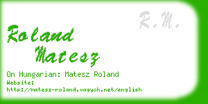 roland matesz business card